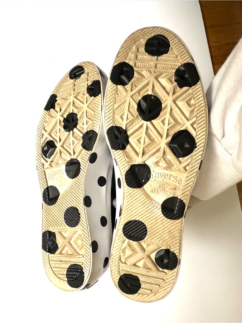 Converse Chuck Taylor Black Polka Dot Canvas Sneakers - Picture 8 of 9